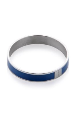 Closed bangle made of stainless steel and enamel