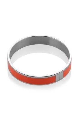 Closed bangle made of stainless steel and enamel