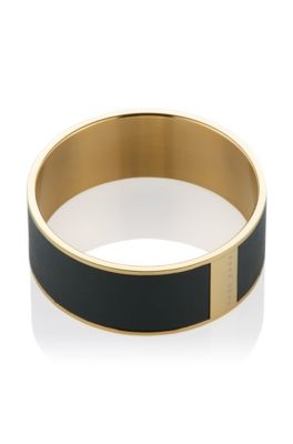 Stainless steel bracelet with leather 'JW424'