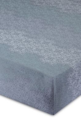 Fitted sheet with micro pattern 'PEONY', Grey