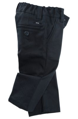 Gabardine trousers with pressed pleats 'J04093'