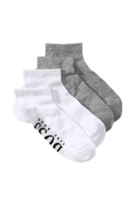 Chaussettes tennis en coton m&eacute;lang&eacute;, J20096/Noo