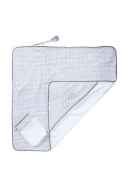 Printed bath towel and washing mitten 'J98099'