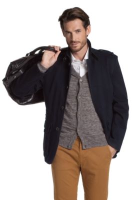 Cotton blend outdoor jacket Cadeo W by BOSS Black