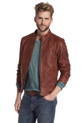 Find high quality leather jackets for men from HUGO BOSS